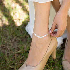 2 шт. пластиковые браслеты на ногу с бусинами из риса и имитацией жемчуга&nbsp;AJEW-CA0004-76S