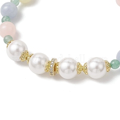 Pulseras de cuentas de morganita de imitación de jade blanco y aventurina verde natural para mujer&nbsp;BJEW-JB11932-02