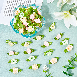 120 шт. 4-х цветные полиэстеровые розы-украшения&nbsp;DIY-SP0005-62B