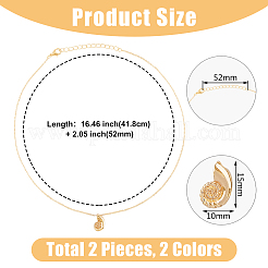 2шт. 2 цвета ожерелья с подвесками из ракушек&nbsp;NJEW-FI0001-37