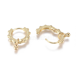 真鍮huggieフープピアス  ゴールドカラー  16.5x13.5x3mm  ピン：0.8mm&nbsp;EJEW-L231-26G