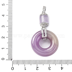 Подвески-пончики в форме колонны из натурального бирманского нефрита KK-Q050-04