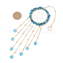 Проволочная оплетка из натурального апатита&nbsp;HJEW-JM02371-05