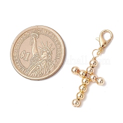 3 шт. 3 цвета латуни религиозный крест бисерные подвески украшения&nbsp;HJEW-JM03499