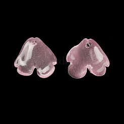 塗装ガラスペンダントスプレー  ペタリンチャーム  ミックスカラー  14x15x3.5mm  穴：1.2mm&nbsp;GLAA-D006-07