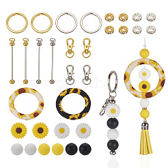 Наборы для самостоятельного изготовления брелока-подсолнуха из железных бусин&nbsp;DIY-TA0010-21