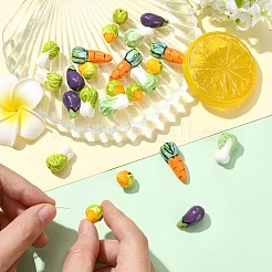 24 шт. 6 вида фарфоровых бусин ручной работы с растительной тематикой&nbsp;PORC-CJ0001-25