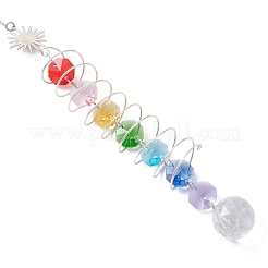 Стеклянные круглые и восьмиугольные бусины подвесные ловцы солнца&nbsp;HJEW-JM04605-02
