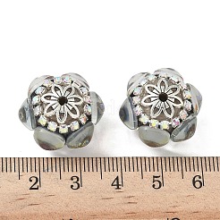 Акриловые бусины-рондели со стразами&nbsp;CLAY-NH0003-02AS-08