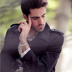 3 Stück 3 Stile natürliches Howlith & mattiertes schwarzes Steinperlen-Stretch-Armband-Set&nbsp;BJEW-FI0001-21