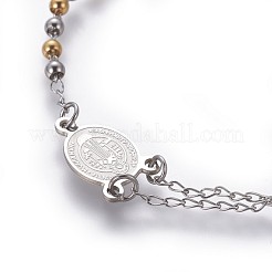 201 bracciali con ciondoli in acciaio inossidabile&nbsp;BJEW-P258-15