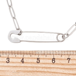 Colliers pour femmes avec pendentif épingle de sûreté en acier inoxydable 201 et chaîne trombone en acier inoxydable 304&nbsp;NJEW-JN06283-02