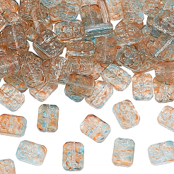 100pcs perles de verre transparentes peintes à la bombe&nbsp;GLAA-PA0001-60B