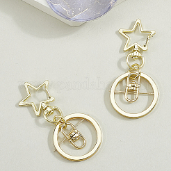 18 шт. поворотные застежки для брелка из сплава&nbsp;KEYC-SP0001-48A-G