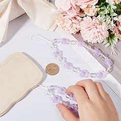 Ремешок на запястье для мобильного телефона с пластиковыми бусинами&nbsp;AJEW-WH20010-63B