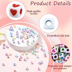 399шт 7 цвета непрозрачные акриловые бусины OACR-YW0003-12