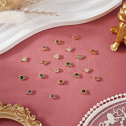 30 Stück 8 Farben Glas-Strass-Anschluss-Charms&nbsp;KK-DR0001-43