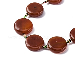 Нити из натурального полосатого агата/полосчатого агата в форме монеты G-NH0040-01C