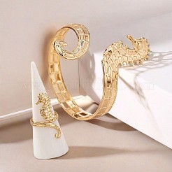 Наборы браслетов-манжет и колец-манжет из сплава морского конька WG48924-01