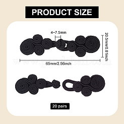 20 пара пуговиц-узлов в виде китайских лягушек ручной работы BUTT-BC0001-06B