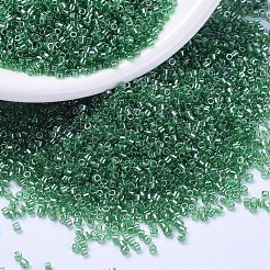 MIYUKIデリカビーズ  シリンダー  日本製シードビーズ  11/0  （db1889)透明な緑色の光沢  1.3x1.6mm  穴：0.8mm  約2000PCS /ボトル  10 G /ボトル&nbsp;SEED-JP0008-DB1889