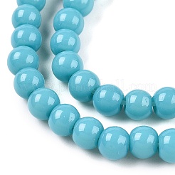 Chapelets de perles en verre opaque de couleur unie&nbsp;GLAA-T032-P4mm-13A