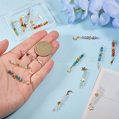 15 шт. 5-цветные подвески из натурального сердолика PALLOY-CA00041