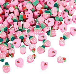 200шт 4 стиля ручной работы бусины из полимерной глины&nbsp;CLAY-TA0001-81