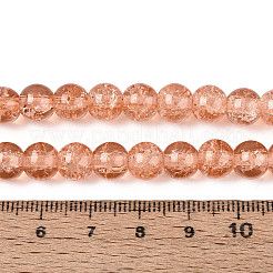 1 прядь светлые лососевые прозрачные хрустальные круглые бусины из стекла X-CCG-Q001-8mm-05