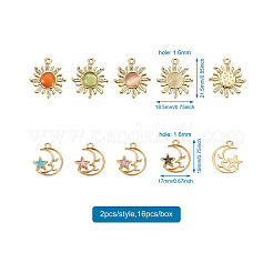 16 шт. 8 стиля подвески из сплава кошачий глаз&nbsp;ENAM-BT0001-09