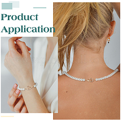 6 шт. латунные застежки с микропаве из прозрачного кубического циркония&nbsp;KK-BC0015-10KCG