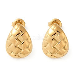 Серьги-гвоздики из нержавеющей стали 304 с текстурой&nbsp;EJEW-G423-28A-G