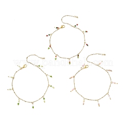 3 шт. браслеты на ногу из стеклянных бусин AJEW-AN00720