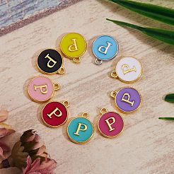 120шт 12 цвета позолоченные подвески из сплава&nbsp;ENAM-SZ0001-64P