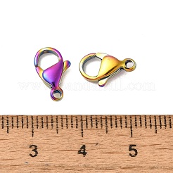 イオンプレーティング（IP）304ステンレススチールカニカン  オウムトリガークラスプ  虹色  15x9x4mm  穴：2mm&nbsp;STAS-AB15-M