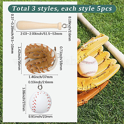 15 шт. 3 стиля подвески из искусственной кожи и дерева&nbsp;DIY-SC0032-12