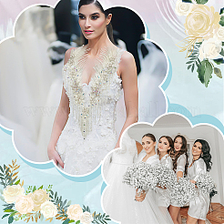 Воротник из полиэстера и цветочного кружева со стразами и вышивкой DIY-WH0304-901D