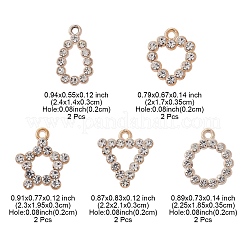 10 шт. 5 стильных акриловых подвески с УФ-покрытием OACR-YW0001-67