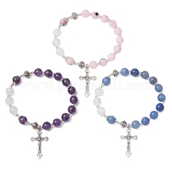 3 braccialetti di perline di pietre preziose miste naturali&nbsp;BJEW-TA00564