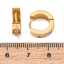 Серьги-кольца из нержавеющей стали 304 с эффектом полировки из кубического циркония&nbsp;EJEW-M001-26G-A