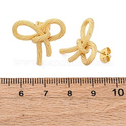 Латунные серьги-гвоздики с бантом для женщин&nbsp;EJEW-F308-02G