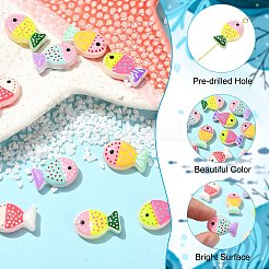 10шт. 5-х цветные стеклянные бусины&nbsp;LAMP-CJ0002-85