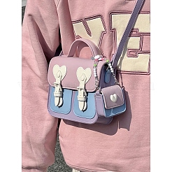 女性と女の子のためのPUレザーDIYクロスボディバッグキット  長方形  プラム  15x17.7x5cm&nbsp;PW-WG80061-02