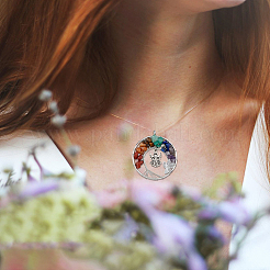 1 комплект больших подвесок из натуральной смешанной каменной крошки PALLOY-FH0001-85