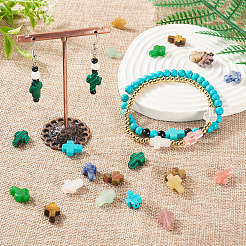 30шт 15 стиля натуральных и синтетических бусин из смешанных драгоценных камней G-TA0002-13