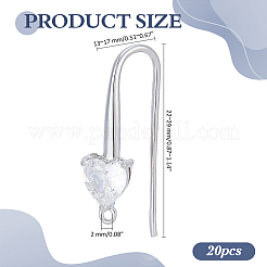 20 шт. латунные крючки для сережек из кубического циркония KK-ME0002-60