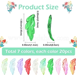 140шт 7 цвета прозрачные акриловые подвески&nbsp;OACR-YW0003-50