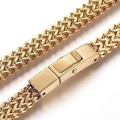 Colliers à chaîne en maille d'acier inoxydable 304&nbsp;NJEW-L161-01G