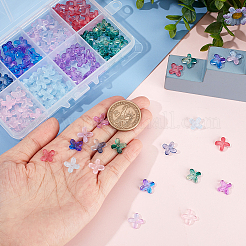 160шт 8 стиля прозрачные окрашенные распылением стеклянные бусины GLAA-PH0002-42