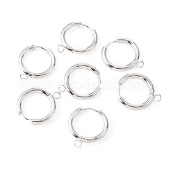 201 фурнитура для сережек-колец Huggie Hoop из нержавеющей стали STAS-P283-01F-S